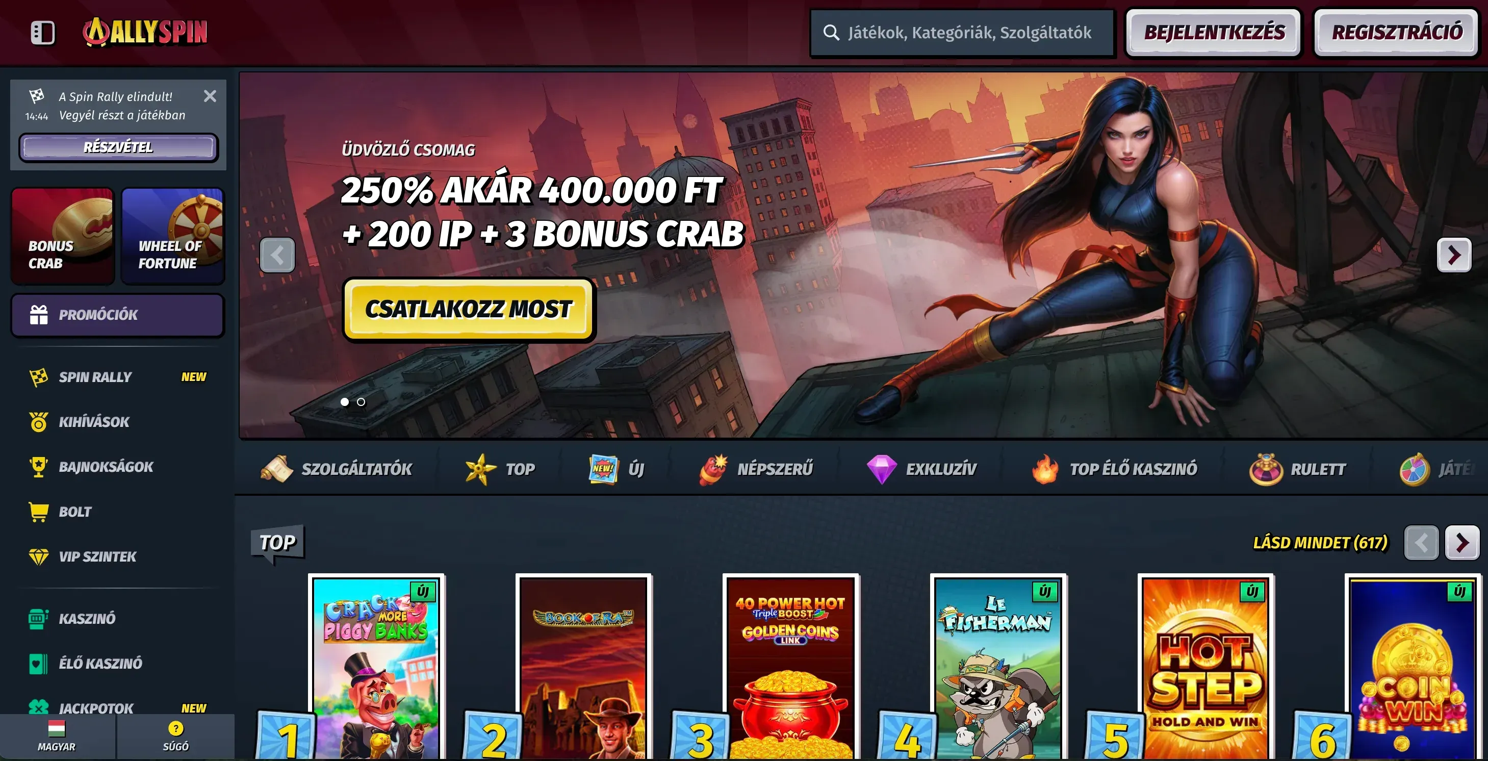 Allyspin casino honlapja