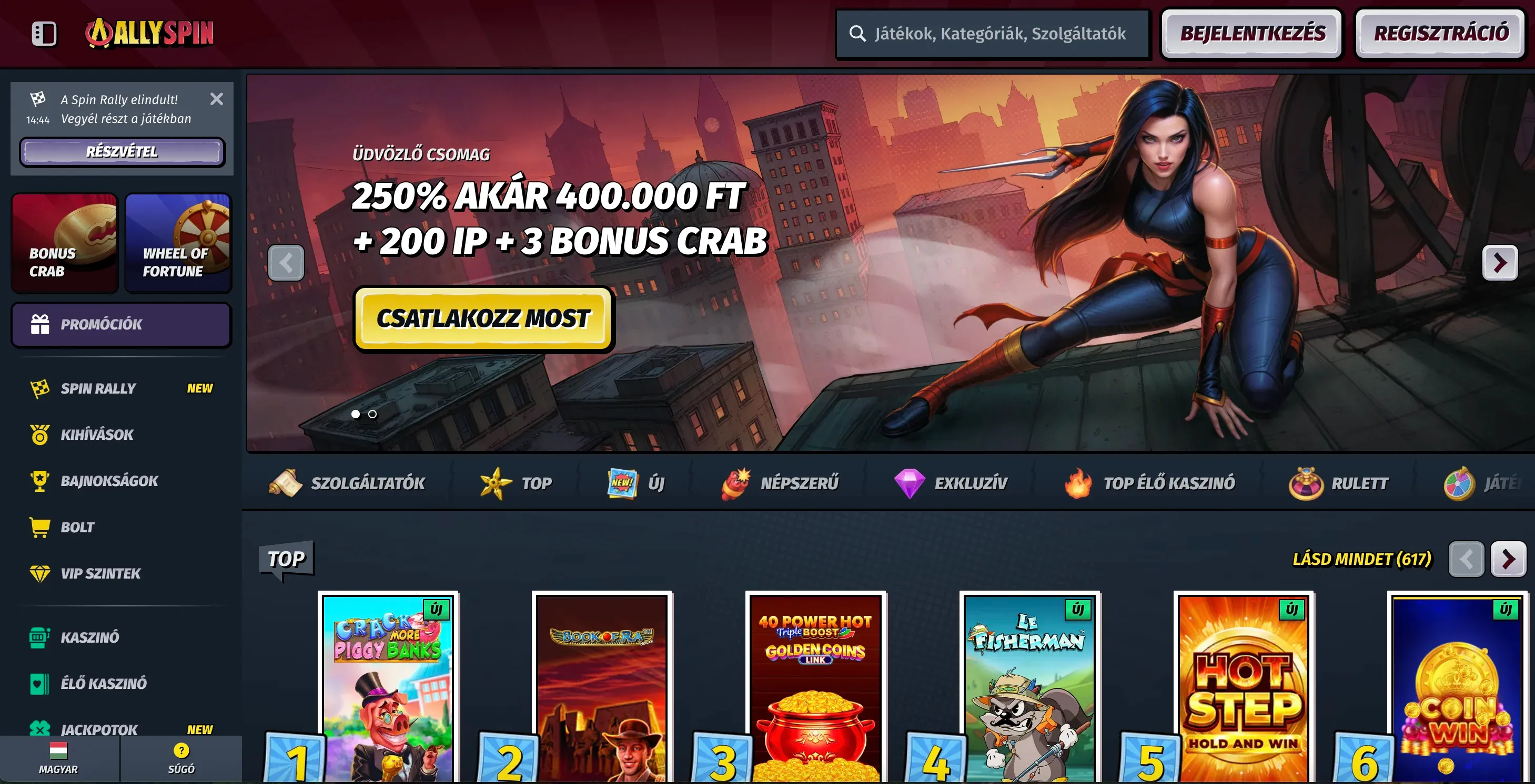 Allyspin casino honlapja